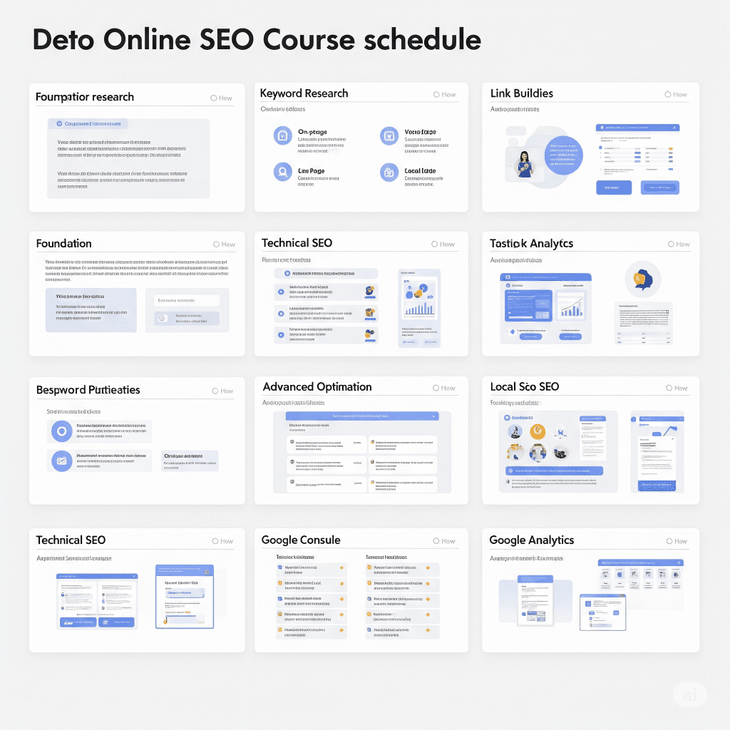 SEO course schedule